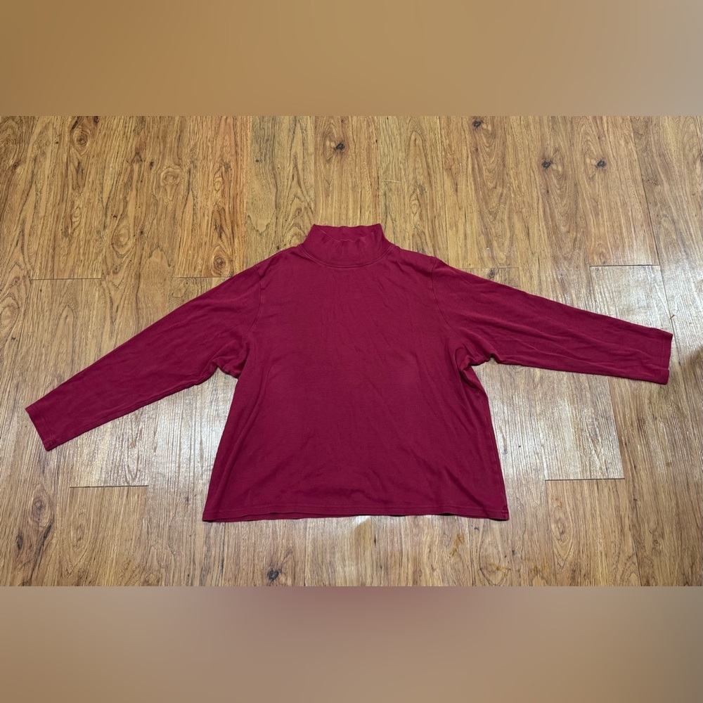 Brand,Eagle’s Eye,Women’s Turtle Neck,Long Sleeve,Red Shirt, 100 %Cotton,Size 2X